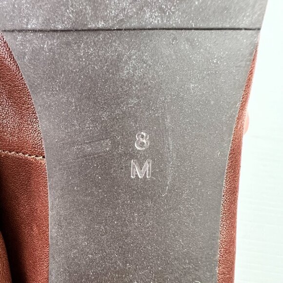 Vaneli Brown Leather Pump Size 8 Elasticized Top Classic Style - Picture 11 of 11